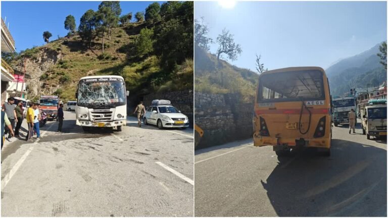 उत्तरकाशी दोबाटा में बड़ा हादसा, रोडवेज ने स्कूल बस को मारी टक्कर, कई बच्चे घायल