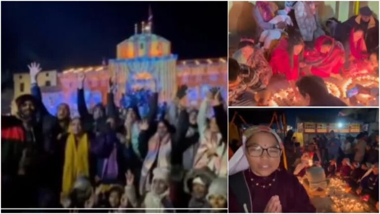 बदरीनाथ धाम में दीपोत्सव, 11 हजार दीप जलाकर मनाई गई दिवाली, केदारनाथ भी हुआ जगमग