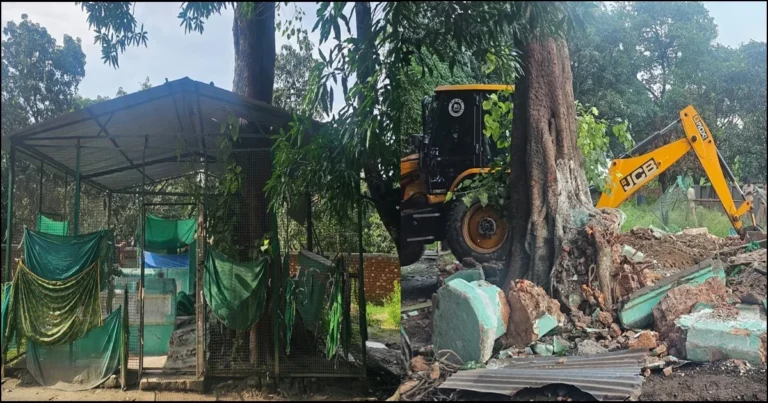 उत्तराखंड: सुबह सुबह अवैध रूप से बनाई गई मजार, JCB से ध्वस्त