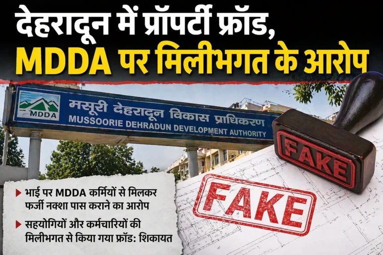 देहरादून में प्रॉपर्टी फ्रॉड, MDDA पर मिलीभगत के आरोप