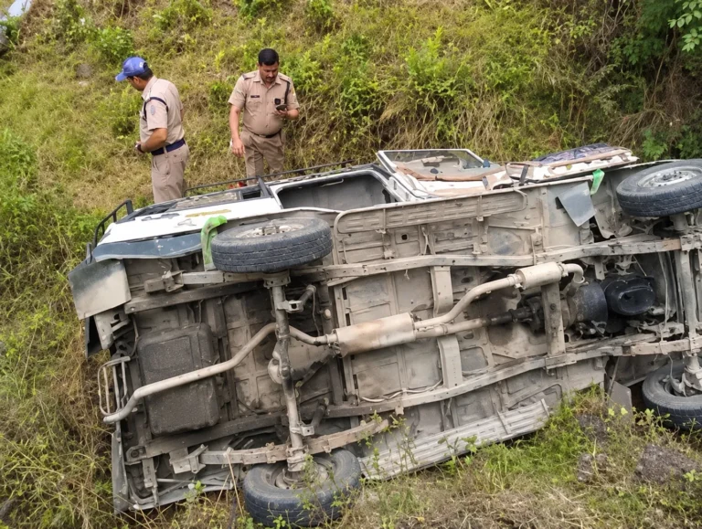 अल्मोड़ा में बोलेरो खाई में गिरी, 11 घायल:4 की हालत गंभीर; कैंची धाम के दर्शन कर जागेश्वर धाम जा रहे थे