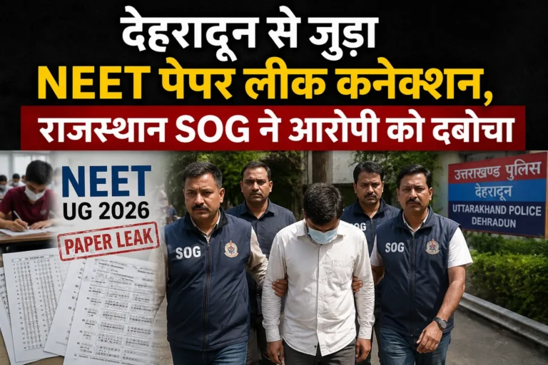 देहरादून से जुड़ा NEET पेपर लीक कनेक्शन, राजस्थान SOG ने आरोपी को दबोचा