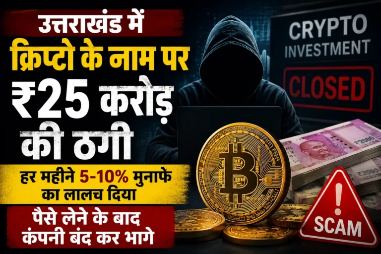 उत्तराखंड में क्रिप्टो के नाम पर ₹25 करोड़ की ठगी:हर महीने 5-10% मुनाफे का लालच दिया, पैसे लेने के बाद कंपनी बंद कर भागे