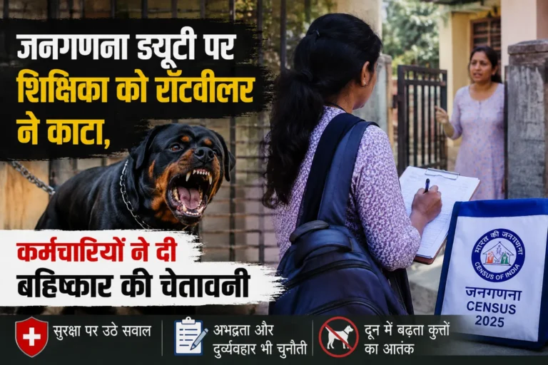 जनगणना ड्यूटी पर शिक्षिका को रॉटवीलर ने काटा, कर्मचारियों ने दी बहिष्कार की चेतावनी