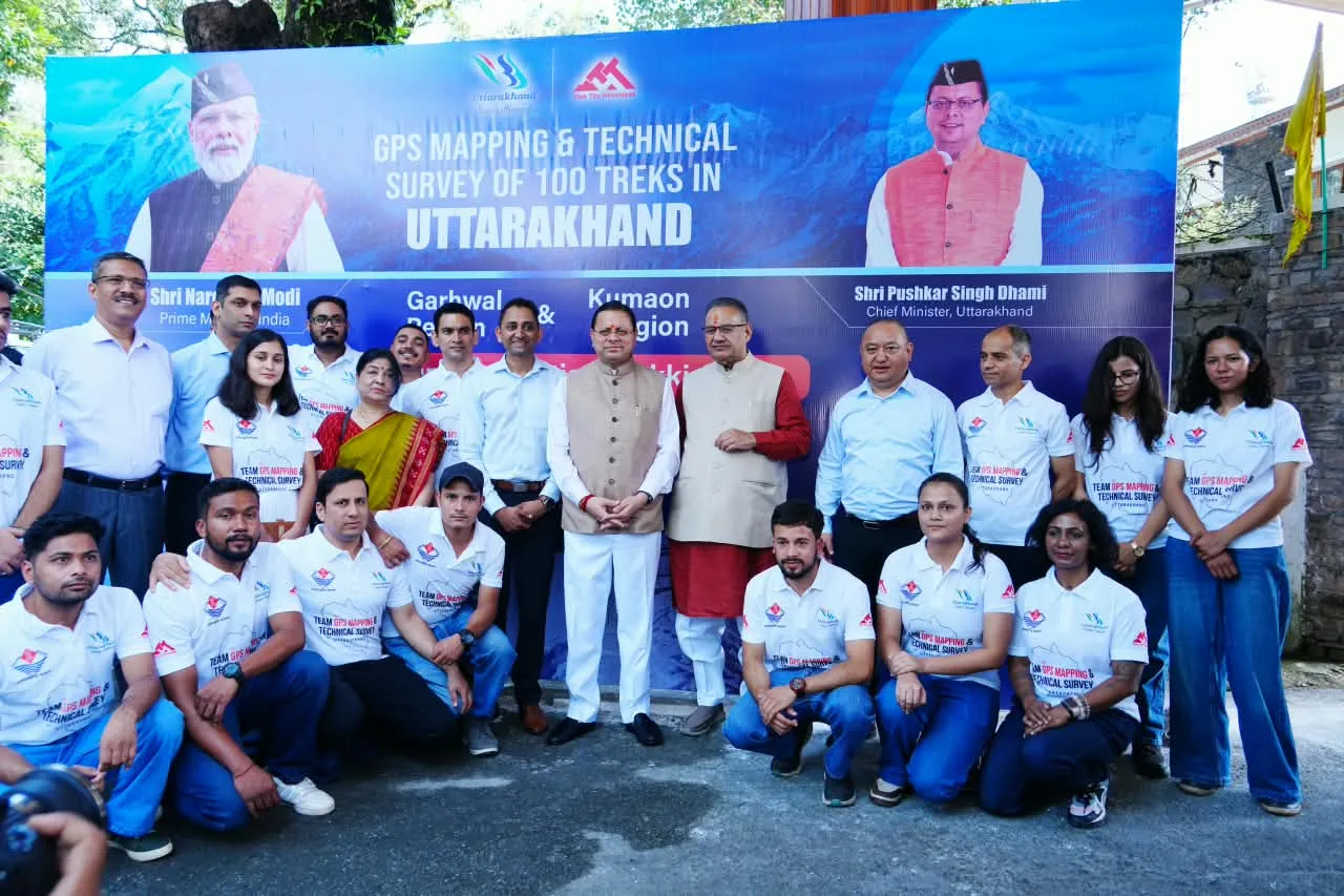 उत्तराखंड के 100 प्रमुख ट्रेकिंग रूट्स की होगी GPS/GIS मैपिंग, मुख्यमंत्री धामी ने अभियान दल को दिखाई हरी झंडी
